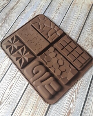 Форма силиконовая для шоколада «Плитка фактурная 6 в 1»