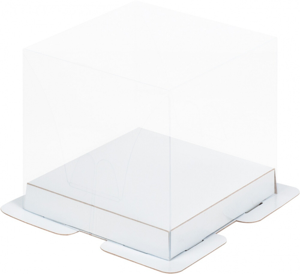 Упаковка картонная для торта 150*150*140мм с Прозрачным куполом