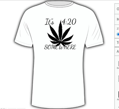 Its 420 somewhere 80/20 cotton poly blend slight faded look