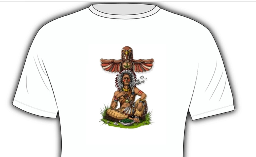 Native american  smoking 80/20 cotton  poly blend slight faded look