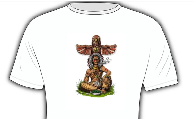 Native american smoking 100% polyester HD image no fade guarantee