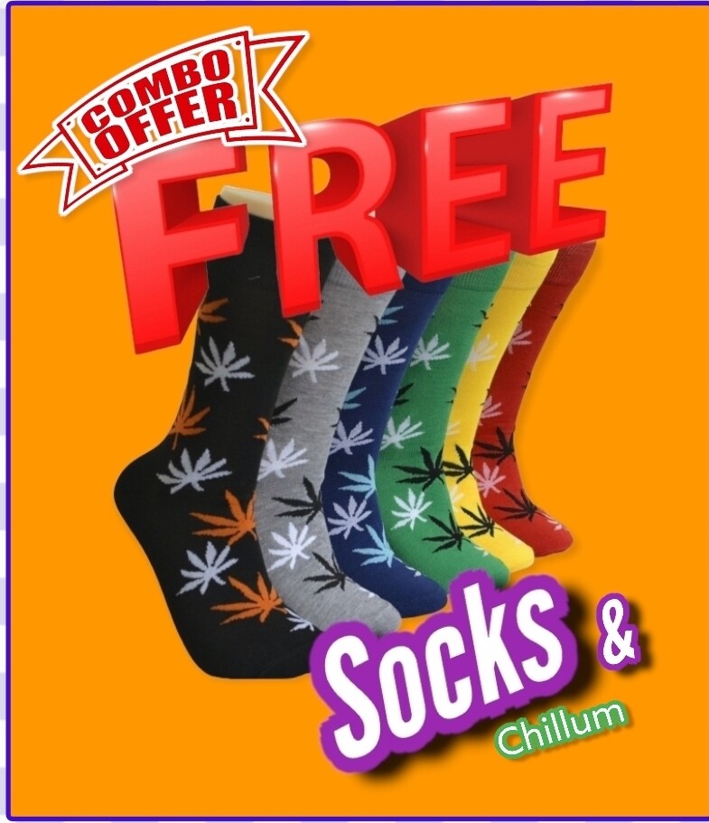 Free 1 pair of socks and chillum