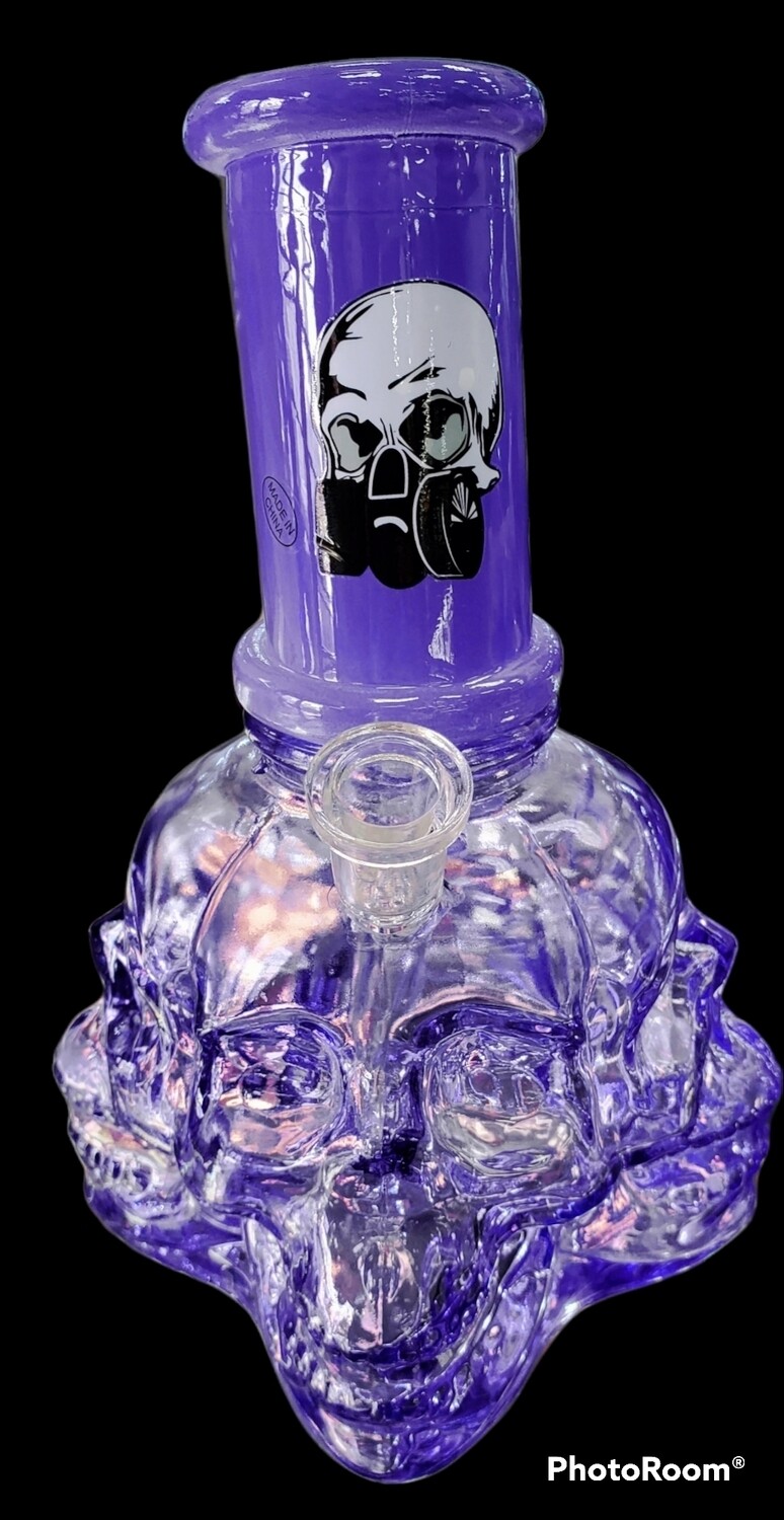 Glass skull water pipe