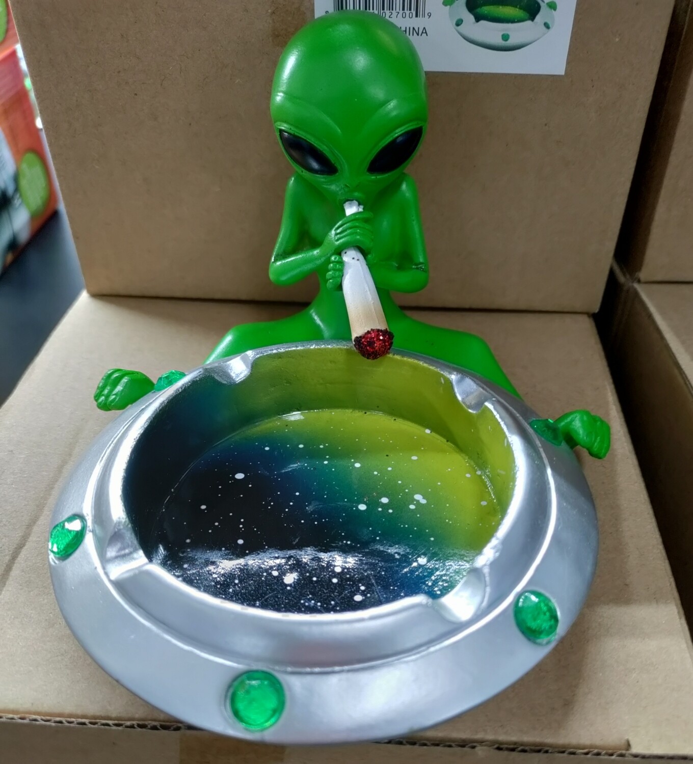 Green Smoking Alien Ashtray