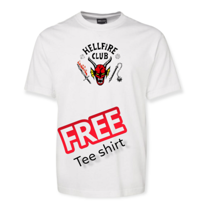 FREE T SHIRT  hellfire  EDITION 
Only small to xl is free anything bigger  is a lil extra