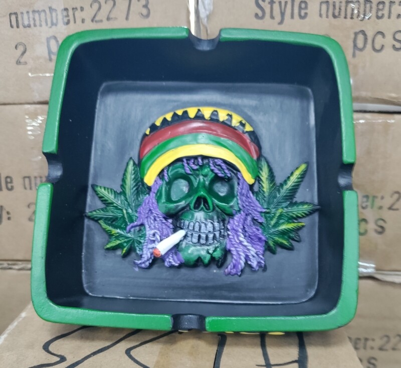 Smoking Rasta Skeleton Ashtray