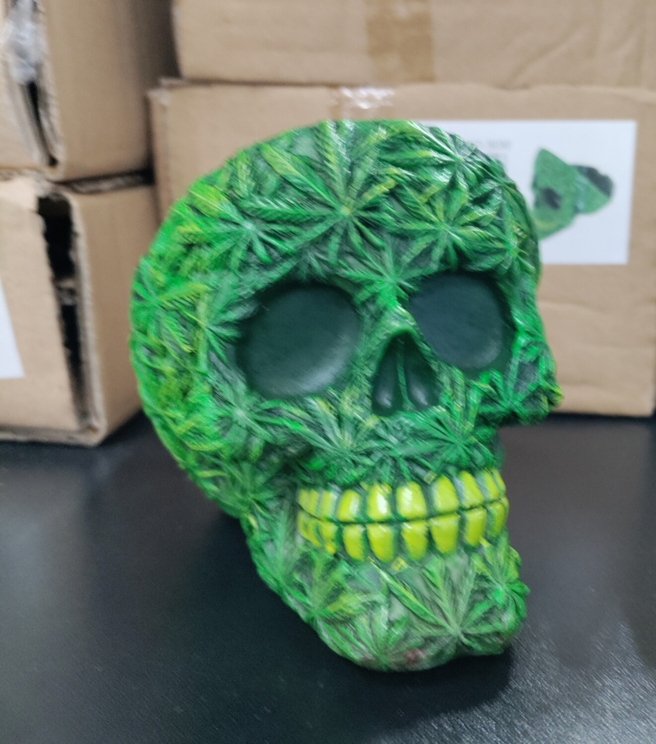 Leaf Skeleton Head Ashtray