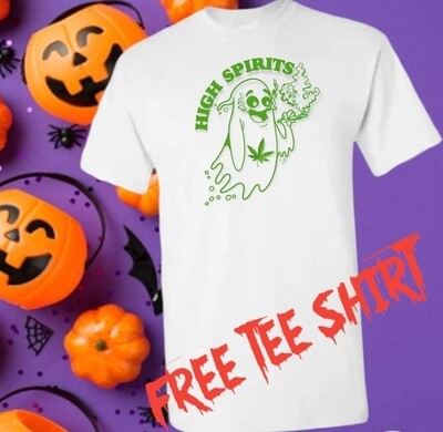 FREE tee High Spirits HALLOWEEN EDITION  
Only small to xl is free anything bigger  is a lil extra