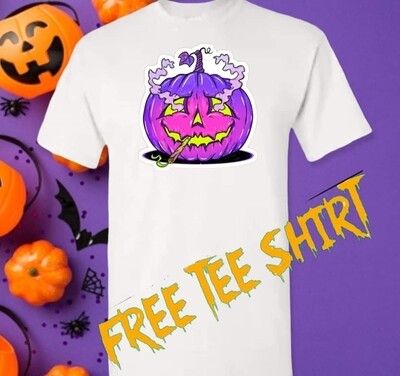 FREE tee Pumkin HALLOWEEN EDITION  
Only small to xl is free anything bigger  is a lil extra
