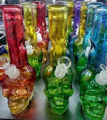 Two-Toned Soft Glass Skull Water Pipe