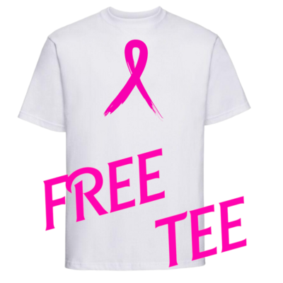 FREE tee BREAST CANCER AWARENESS   ribon
Only small to xl is free anything bigger  is a lil extra