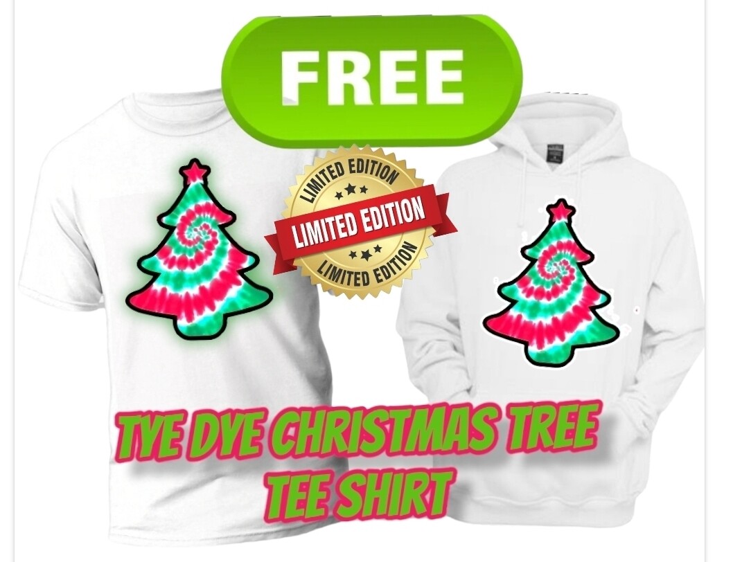 Free TYE DYE CHRISTMAS TREE tee shirt