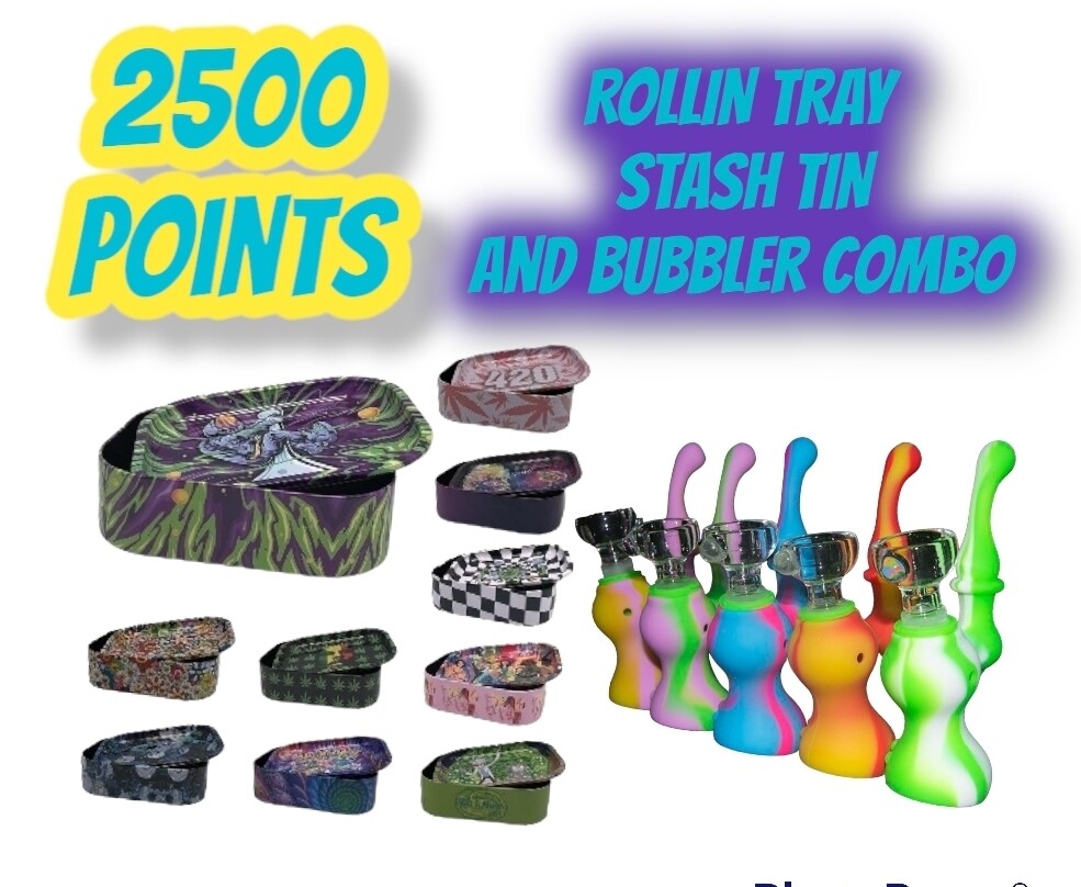 rollin tray stash tin bubbler combo prize 2,500 points