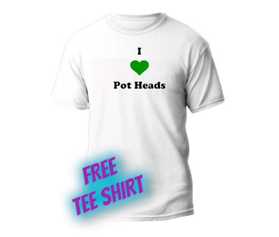 Free i 💚 pot heads tee shirt