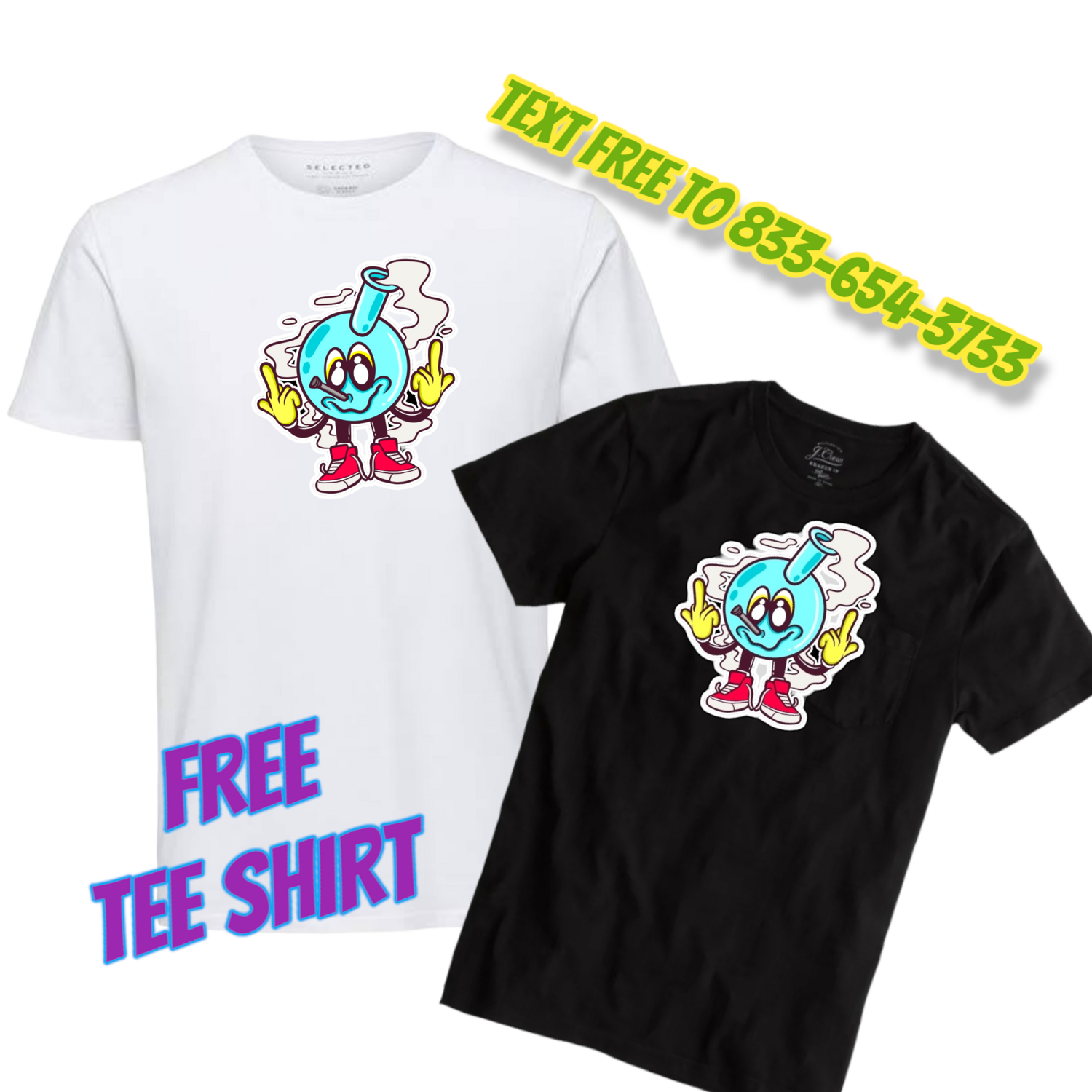 Free tee shirt FU water pipe