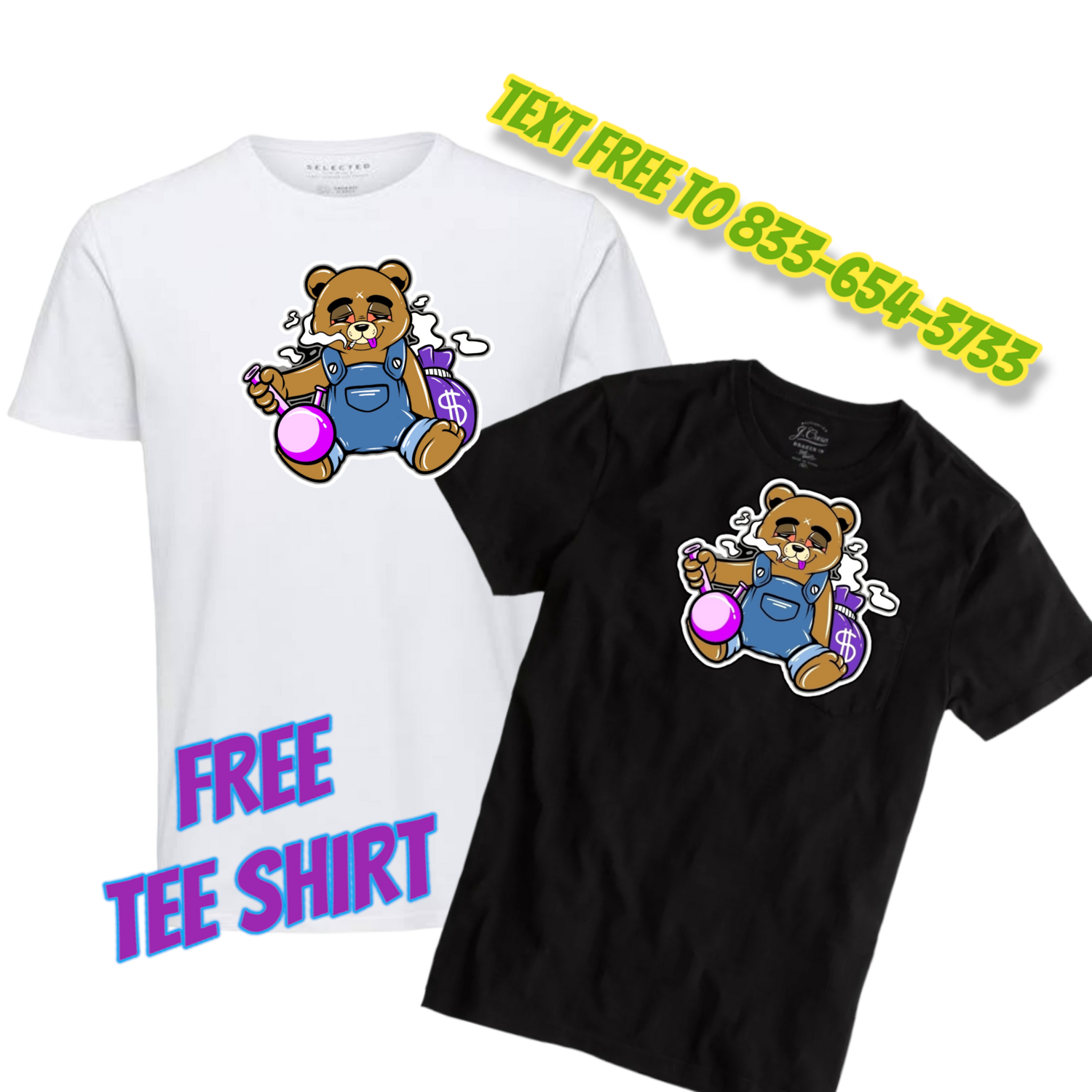 Free tee shirt stoner bear