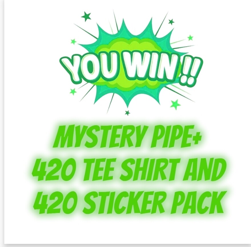 4/20 mystery pipe + tee + sticker pack