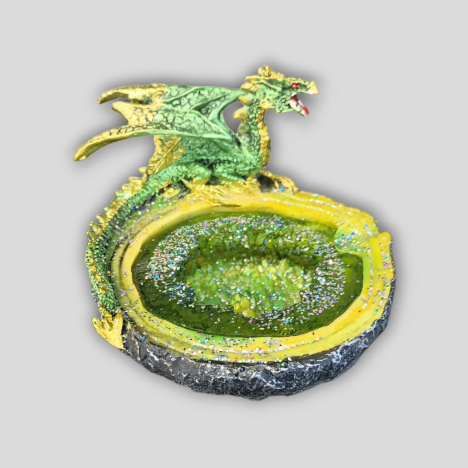 Green Poly Stone Dragon Ashtray