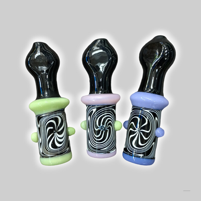 Pastel Black and White Swirl Chillum