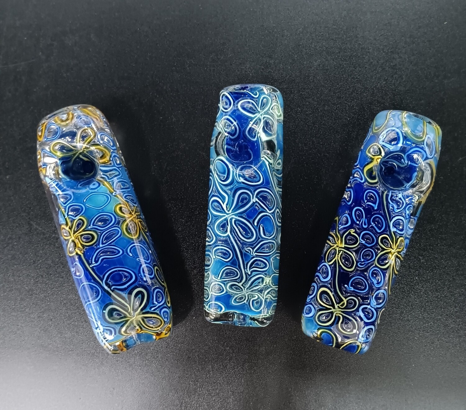 Blue Flower Square Hand Pipe