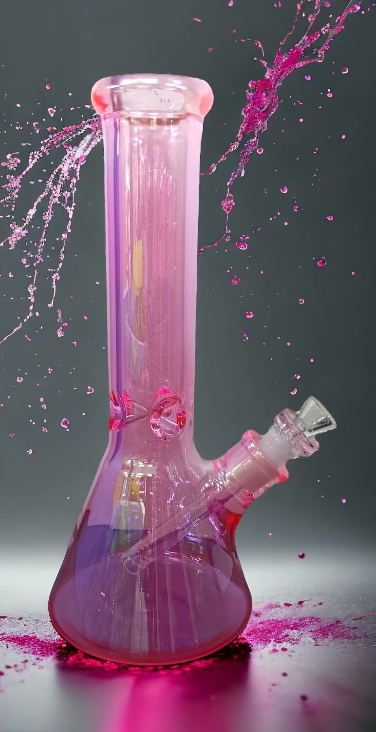 Pink Metallic Beaker Water Pipe