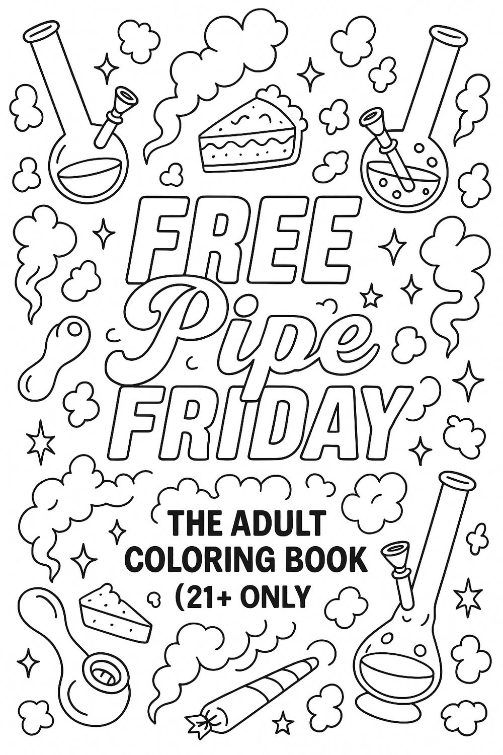 FREE PIPE FRIDAY ADULT COLORING BOOK COVER PAGE