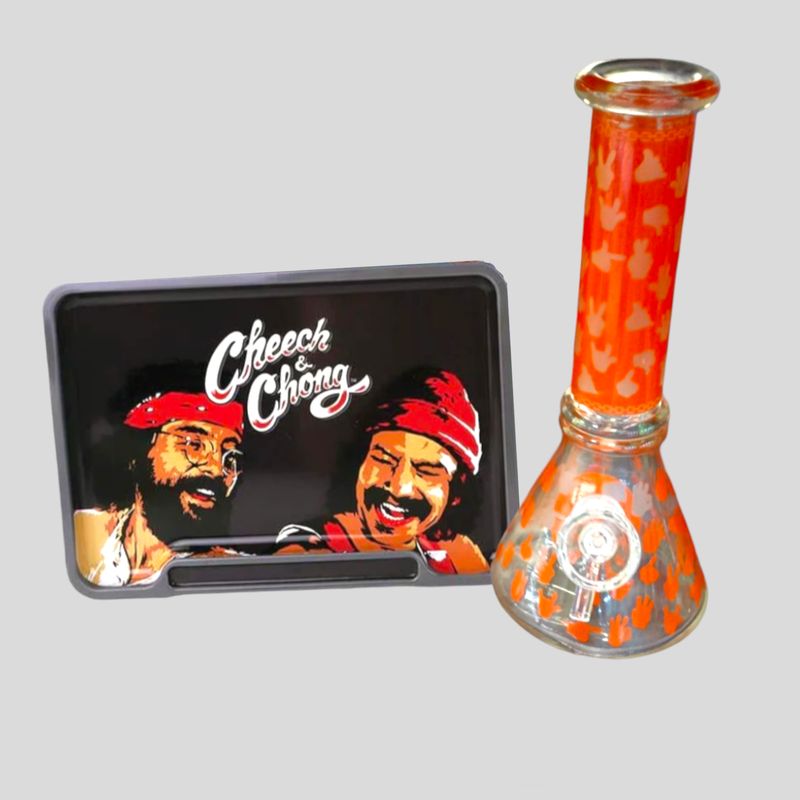 Glow Water Pipe &amp; Stash Box/Rolling Tray Combo