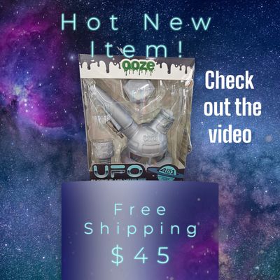 Ooze UFO Silicone Water Pipe and Dab Straw Stella Silver