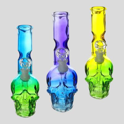 Two-Toned Soft Glass Skull Water Pipe