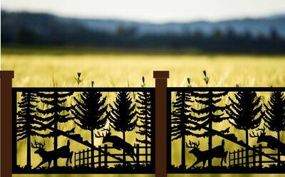 Deer Over Fence Metal Panel/ Wildlife Railing Insert