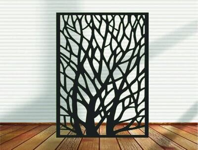 Metal Panel/ Privacy Screen, Ornamental Fence, Garden Panel - Sprawling Branches