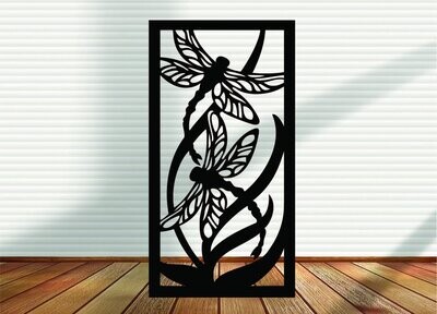 Metal Panel, Metal Privacy Screens, Decorative Fence Panel, Decorative Deck Panels- - Dragonfly Flight