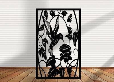 Metal Panel, Metal Privacy Screens, Decorative Fence Panel, Decorative Deck Panels- - Hummingbird In Flight