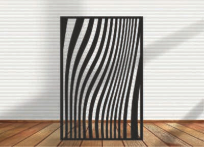 Metal Panel, Metal Privacy Screens, Decorative Fence Panel, Decorative Deck Panels - Abstracts & Waves 2