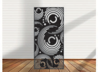 Metal Panel, Metal Privacy Screen, Fence, Decorative Panel, Wall Art, Partition, Room Divider, Indoor & Outdoor -Swirls