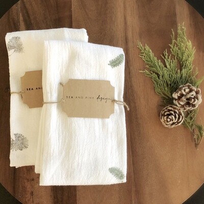 |WINTER| Stamped Flour Sack Towel