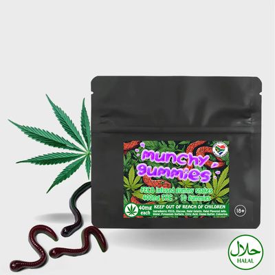 400mg THC Infused Gummy Snakes - 40mg per gummy (x10)