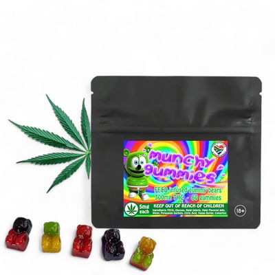 300mg THC Infused Gummy Bears - 5mg per gummy (x60)