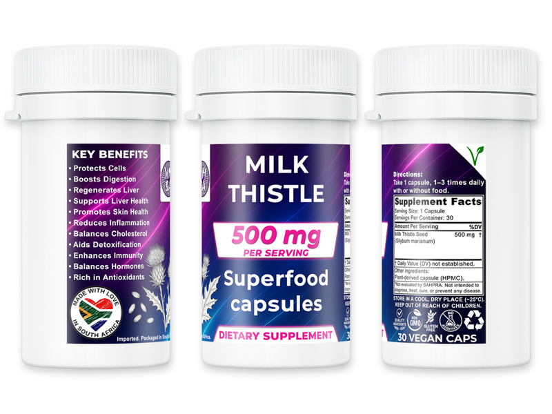 500mg Milk Thistle Seed Capsules - NMSA