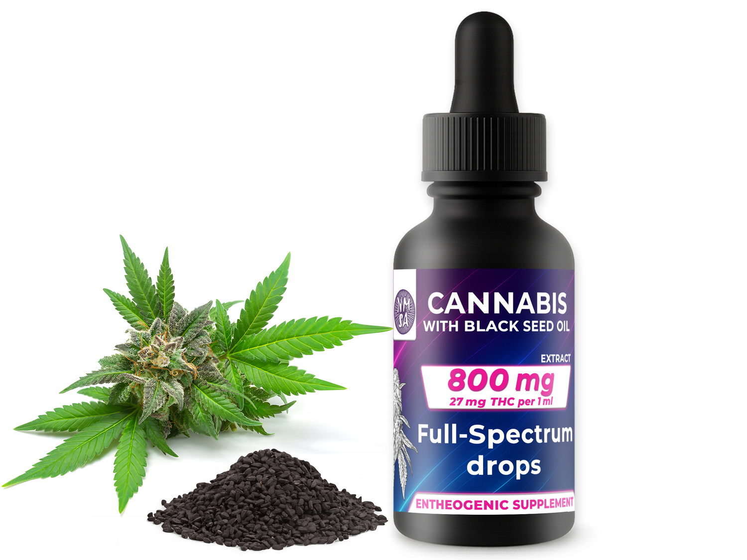 THC Cannabis with Black Seed Oil Full-Spectrum Drops 30ml - NMSA