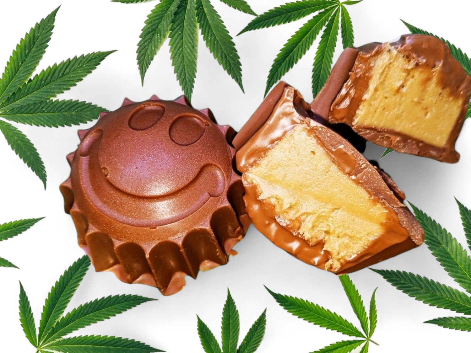 160mg THC Infused Smiley Filled Chocolate Cups - 40mg each (x4)