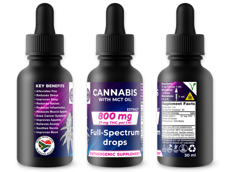 THC Cannabis with MCT Oil Full-Spectrum Drops 30ml - NMSA