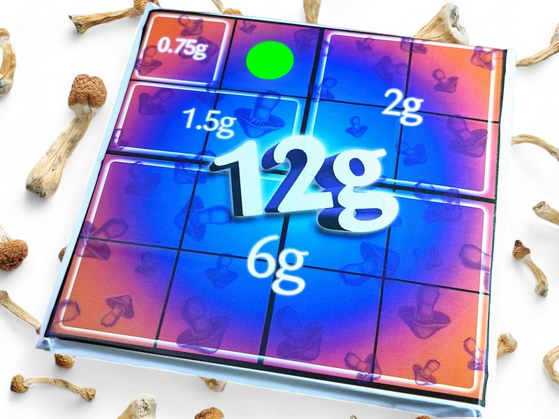12g P. cubensis Mushroom White Chocolate Slab