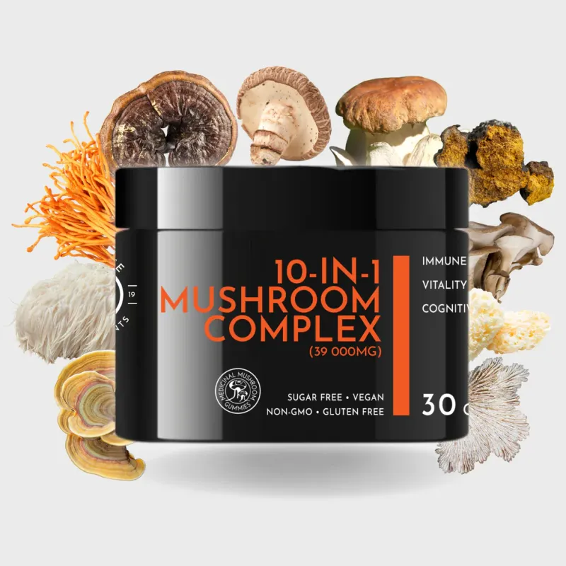 10-in-1 Mushroom Complex Gummies (Sugar Free) - Elevate Supplements