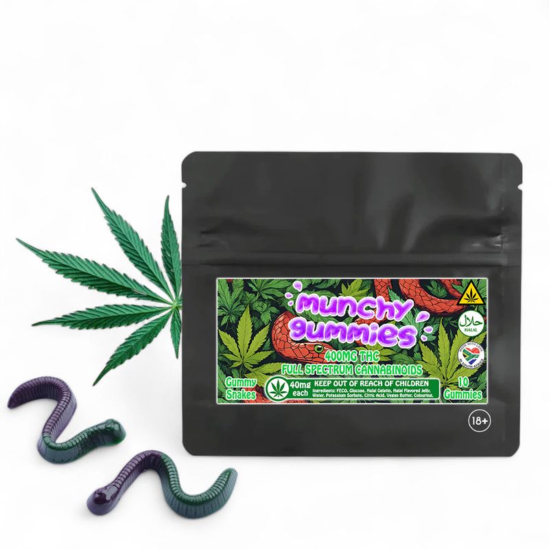 400mg THC Infused Gummy Snakes - 40mg per gummy (x10)