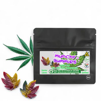 500mg THC Infused Gummy Leaves - 50mg per gummy (x10)