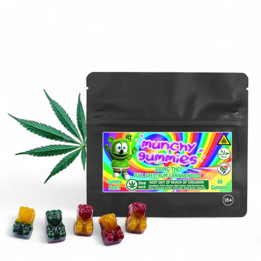 300mg THC Infused Gummy Bears - 5mg per gummy (x60)