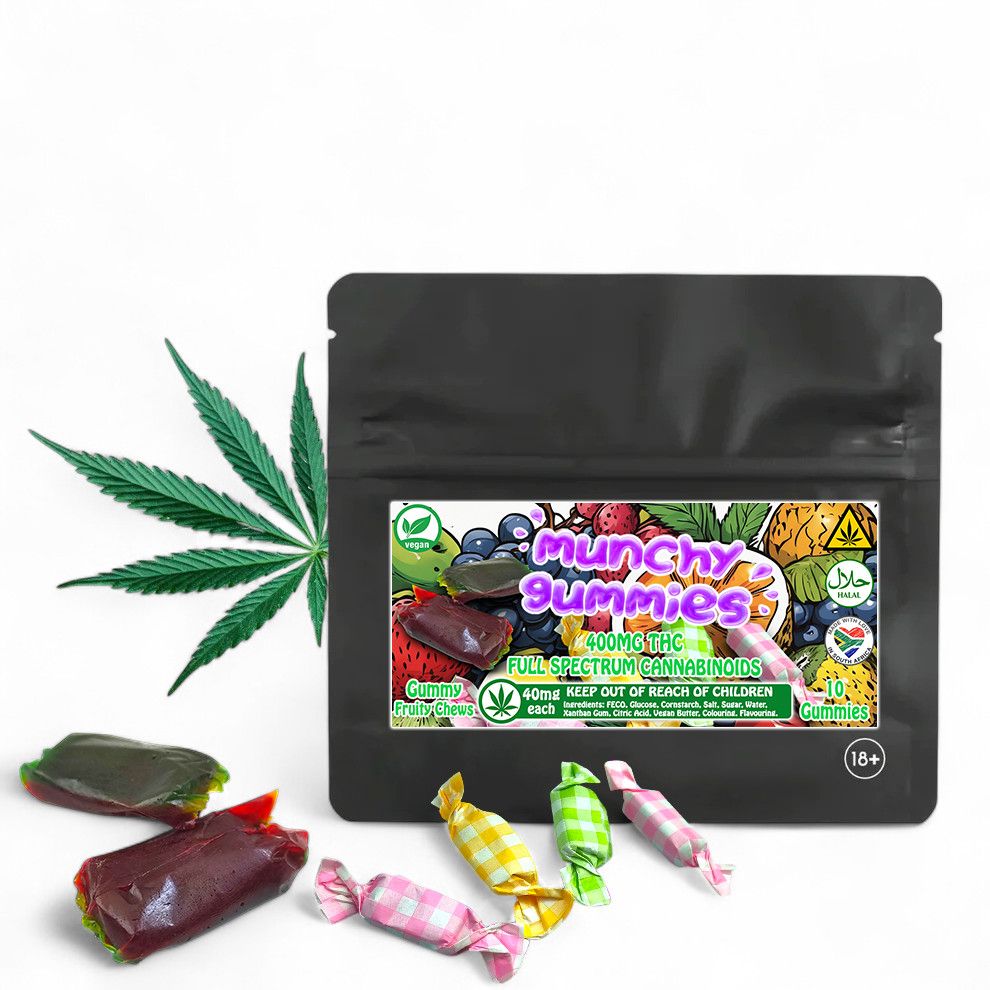 400mg THC Infused Gummy Fruity Chews - 40mg per gummy (x10)