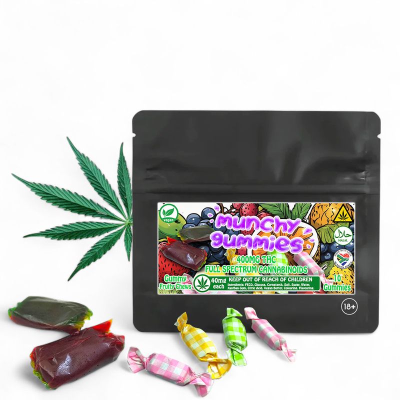 400mg THC Infused Gummy Fruity Chews - 40mg per gummy (x10)
