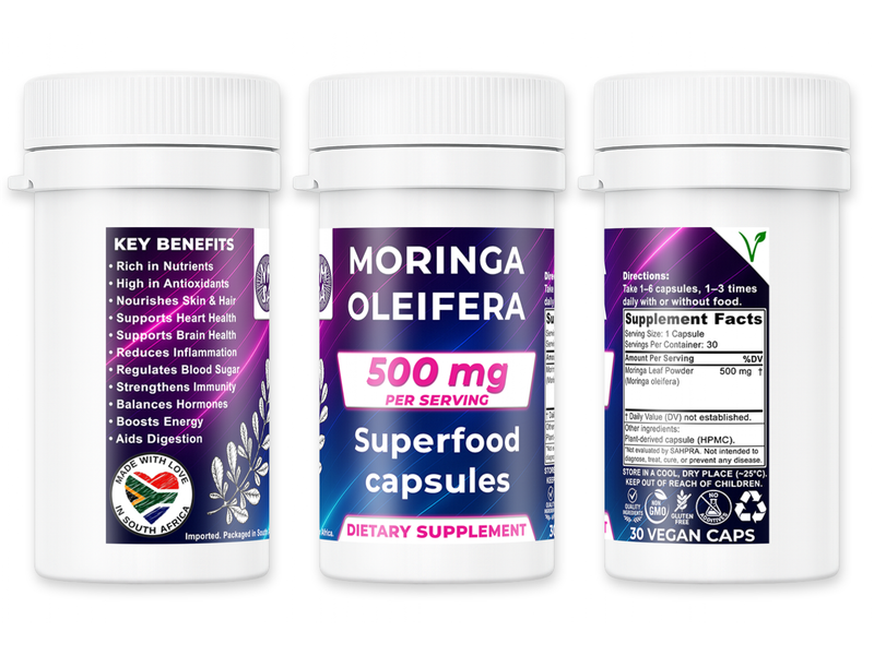 500mg Moringa Oleifera Capsules - NMSA